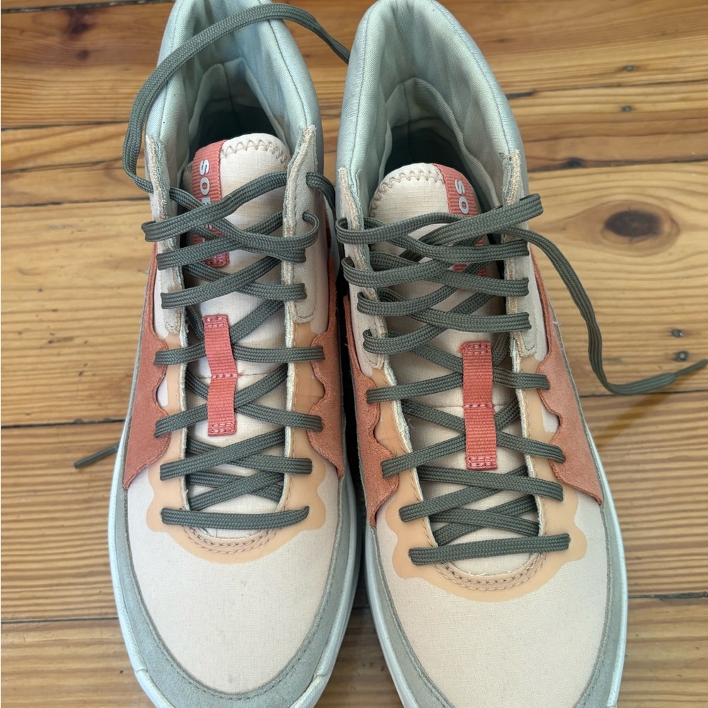 Sorel Women’s High-Top Sneakers in Beige, Coral & Olive